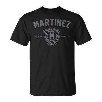 Martinez Shield Last Name Crest Matching T-shirt - Thegiftio UK