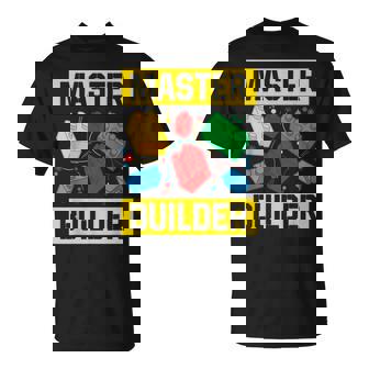 Master Builder Kids Building Blocks Brick Toy Master Builder Unisex T-Shirt | Mazezy