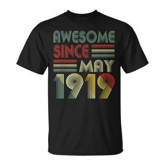 May 1919 T Shirt 100 Years Old 100Th Birthday Decorations Unisex T-Shirt | Mazezy