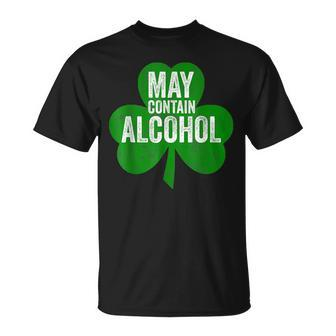 May Contain Alcohol Saint Patricks Day T-Shirt - Seseable