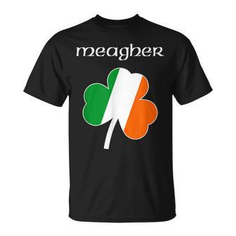 Meagher T Family Reunion Irish Name Ireland Shamrock Unisex T-Shirt - Seseable