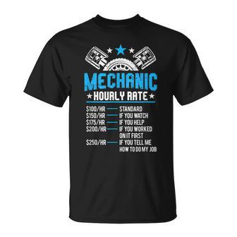 Mechanic Hourly Rate Motor Repair Labor Rate T-shirt - Seseable