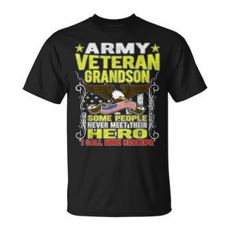 Never Meet Their Hero Proud Army Veteran Grandson T-shirt - Seseable