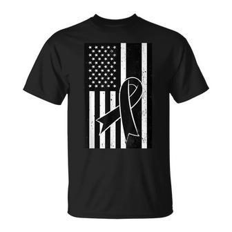 Melanoma Cancer United States Patriotic Flag Patriot T-Shirt - Seseable