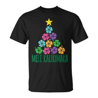 Mele Kalikimaka Hawaii Christmas Hawaiian Hibiscus Flower T-shirt - Seseable