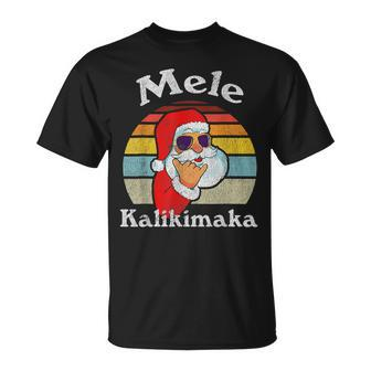 Mele Kalikimaka Retro Christmas Santa Shaka Hawaii V2T-shirt - Seseable