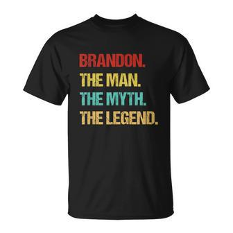 Mens Brandon The Man The Myth The Legend Unisex T-Shirt - Monsterry DE