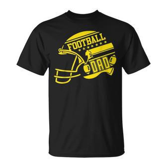 Mens Football Dad Helmet For Men Proud Fathers Day College Season Unisex T-Shirt - Seseable