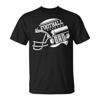 Mens Football Dad Helmet For Men Proud Fathers Day College Season V2 Unisex T-Shirt - Seseable