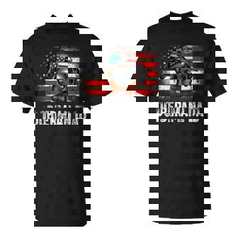 Mens Fun Doberman Dad American Flag Father’S Day  Bbnk Unisex T-Shirt