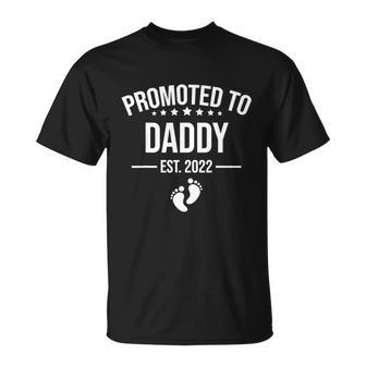 Mens Funny 1St Time Dad Est 2022 New First Fathers Hood Day Cool Gift Unisex T-Shirt - Monsterry