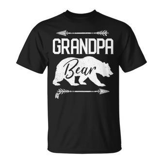 Mens Grandpa Bear Funny Fathers Day Gift Papa Men Dad Best Top Unisex T-Shirt - Seseable
