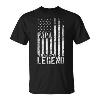 Mens Papa Veteran Myth Legend Father Day 2021 Unisex T-Shirt - Seseable