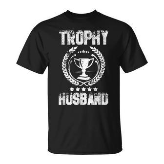 Mens Trophy Husband Funny Fathers Day Gift Unisex T-Shirt | Mazezy