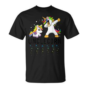 Mens White Unclecorn Dabbing Unicorn Uncle Kawaii Birthday Party Unisex T-Shirt | Mazezy