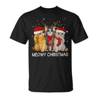 Meowy Christmas Cat Christmas Tree Xmas Holidays T-shirt - Seseable