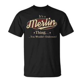 Merlin Shirt Personalized Name Gifts With Name Merlin Unisex T-Shirt - Seseable