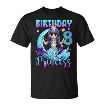 Mermaid Birthday Girl 8 Years Old Mermaid 8Th Birthday Girls Unisex T-Shirt | Mazezy UK