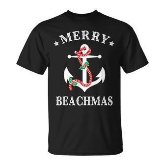 Merry Beachmas Nautical Anchor Beach Cruise Christmas T-shirt - Seseable