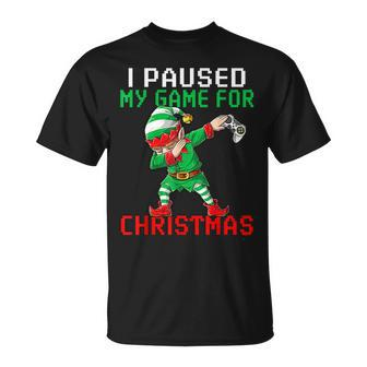 Merry Christmas Dabbing Gamer Elf Kids Boys Girls Men T-shirt - Seseable