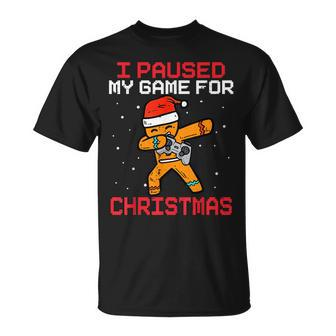 Merry Christmas Dabbing Gamer Gingerbreard Kids Boys Girls T-shirt - Seseable