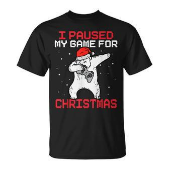 Merry Christmas Dabbing Gamer Polar Bear Kids Boys Girls Men T-shirt - Seseable