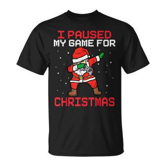 Merry Christmas Dabbing Gamer Santa Kids Boys Girls Men T-shirt - Seseable