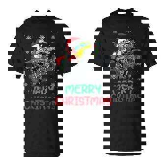 Merry Christmas Santa Hat Monster Truck Xmas Toddler Boy Kid T-shirt - Thegiftio UK
