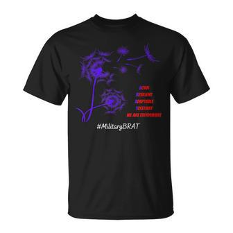 Military Brat Dandelion Purple Up For Kids Women Men Unisex T-Shirt | Mazezy