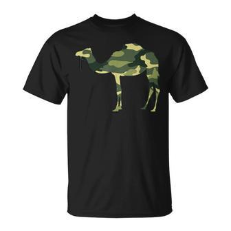 Military Camel Camo Men Print Us Calf Animal Veteran T-shirt - Seseable