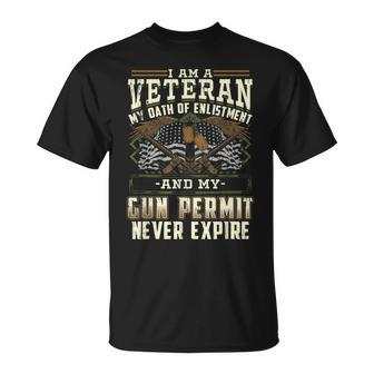 Military Veteran Oath Of Enlistment And Gun Permit T-shirt - Seseable