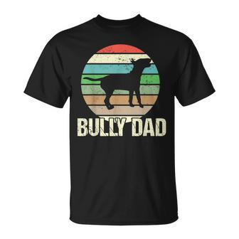 Miniature Bull Terrier Dog Bully Dad Vintage T-Shirt - Seseable