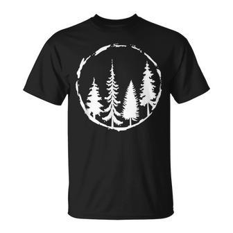 Minimalist Tree Forest Outdoors And Nature Graphic T-Shirt - Seseable
