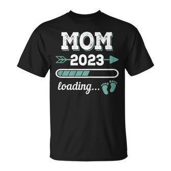 Mom 2023 Loading Mother Momtobe Pregnancy Announcement Gift For Womens Unisex T-Shirt | Mazezy AU