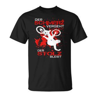 Mountainbike Mtb Schmerz Vergeht Stolz Bleibt Cooler Spruch T-Shirt - Seseable