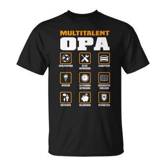 Multitalent Opa T-Shirt mit lustigen Icons, Shirt für Großväter - Seseable