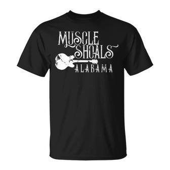 Muscle Shoals Alabama With Guitar Swampy Soul Music Fan Gift Unisex T-Shirt - Seseable