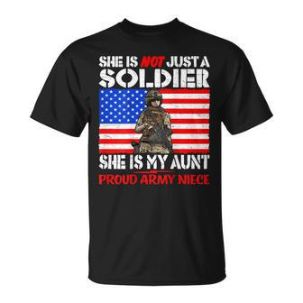 My Aunt Is A Soldier Hero Proud Army Niece Military Family Unisex T-Shirt | Mazezy