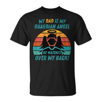 My Dad Is My Guardian Angel Retro Style Unisex T-Shirt - Seseable