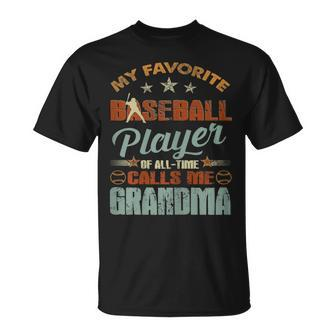 My Favorite Baseball Player Call Me Grandmachristmas Gift Gift For Womens Unisex T-Shirt | Mazezy