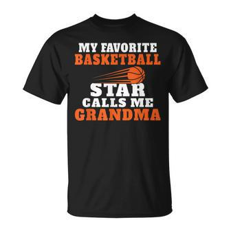 My Favorite Basketball Star Calls Me Grandma Basketball Unisex T-Shirt | Mazezy