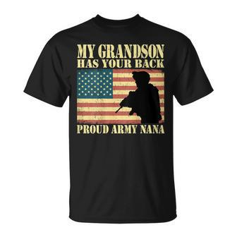 My Grandson Has Your Back Proud Army Nana Grandma Gifts Unisex T-Shirt | Mazezy