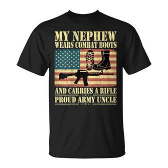 My Nephew Wears Combat Boots Military Proud Army Uncle Gift For Mens Unisex T-Shirt | Mazezy UK