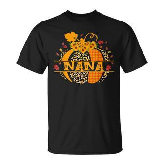 Nana Pumpkin Leopard Print Sunflower Grandma Buffalo Plaid Unisex T-Shirt | Mazezy