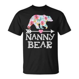 Nanny Bear Mom Grandma Floral Happy Mothers Day Gift For Womens Unisex T-Shirt | Mazezy