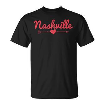 Nashville Tennessee Country Music City Heart Souvenir Gift Gift For Womens Unisex T-Shirt | Mazezy