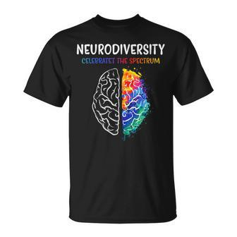 Neurodiversity Celebrate The Spectrum Brain Autism Awareness Unisex T-Shirt | Mazezy