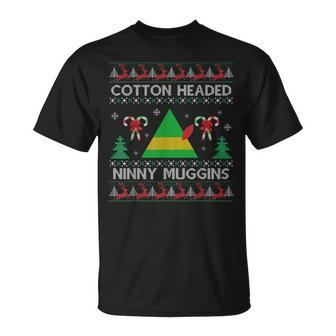 Ninny Gins Cotton Headed Christmas Elf Holiday T-shirt - Seseable