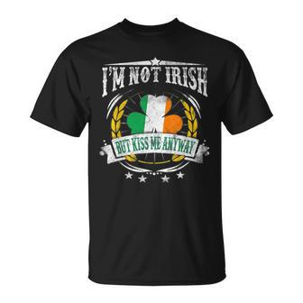 Im Not Irish But Kiss Me Anyway Irish Flag T-shirt - Thegiftio UK
