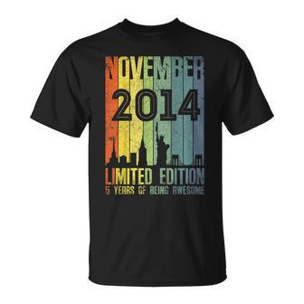 November 2014 T Shirt 5 Year Old Shirt 2014 Birthday Gift Unisex T-Shirt | Mazezy